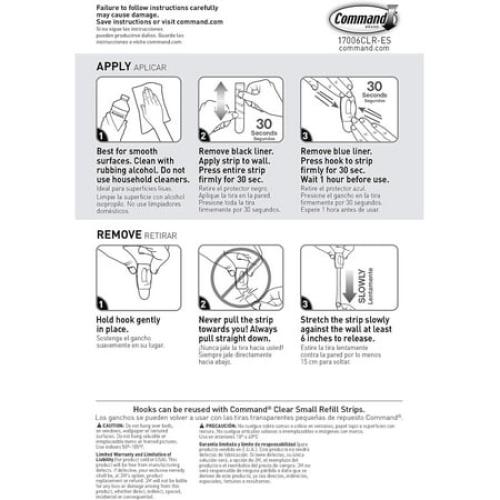 Command 17006CLR 17006CLR-ES Hooks, Clear, 36 Count