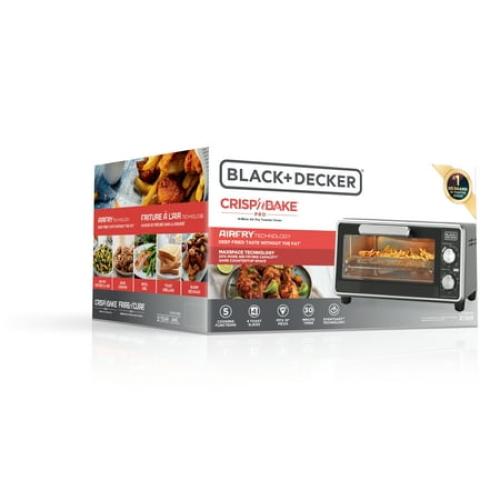 Black Decker Crisp ‘N Bake PRO Stainless Steel 4-Slice Air Fryer Toaster Oven