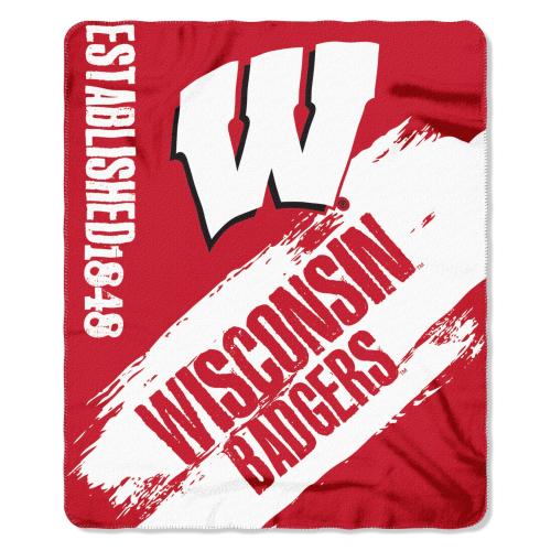 The Northwest Company NCAA Wisconsin Badgers Fleece Throw Blanket 50 x 60 Painted