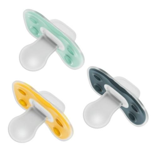 Dr. Brown's Advantage Lightweight One-Piece Silicone Baby Pacifier, Fully Symmetrical Soother, Neutral, 6-18m, BPA Free, 3 Pack