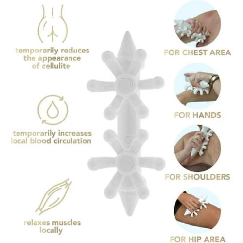 White FasciaBlaster Mini 2 by Ashley Black - Cellulite Massager Tool - Deep Tissue and Pressure Point Massage Stick - Support for Discomfort and Body Sculpting