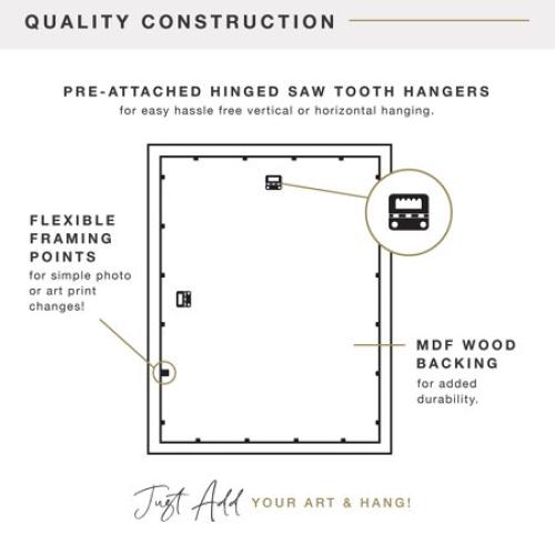 MCS Foundation 16x24 Poster Frame Traditional Brass, Vertical & Horizontal Wall Hanging Large Picture Frame for Photos, Posters & Art Prints (1-Pack)