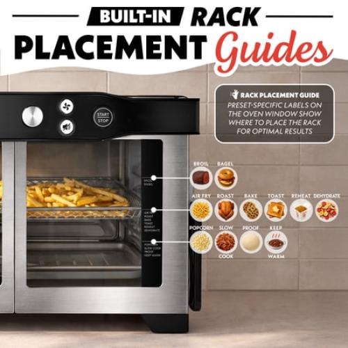 Gourmia French Door 6-Slice Digital Toaster Oven Air Fryer with Integrated Temperature Probe, 24L, Stainless Steel