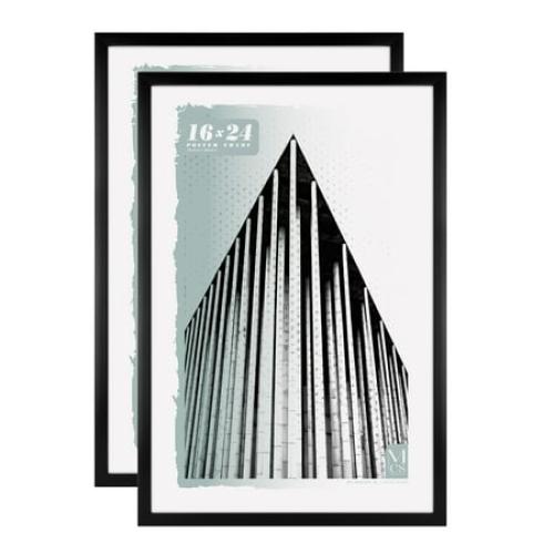 MCS Foundation 16x24 Poster Frame Traditional Brass, Vertical & Horizontal Wall Hanging Large Picture Frame for Photos, Posters & Art Prints (1-Pack)
