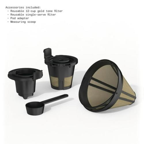 Beautiful Multi-Brew 12-Cup Programmable Drip & Single-Serve Coffee Maker, Black sesame by Drew Barrymore