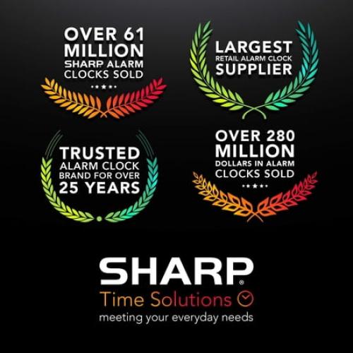 SHARP Digital Alarm Clock with Keyboard Style Controls