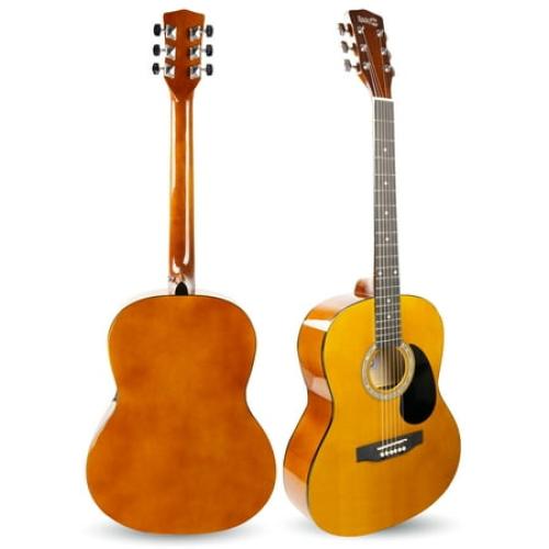 RockJam Natural Dreadnought Acoustic Guitar with Guitar Bag