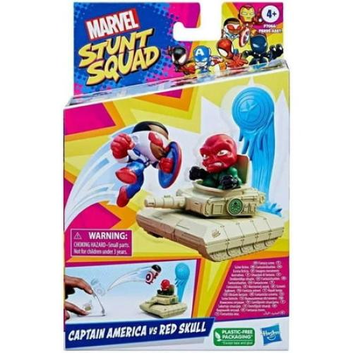 Marvel Stunt Squad Captain America vs. Red Skull Playset with Action Figures (1.5”)