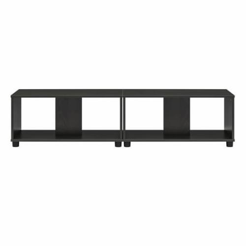 Mainstays Adjustable Side by Side or Stacking TV Stand for TVs up to 70 inches, Black Oak