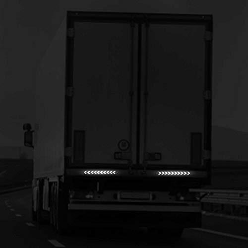 TOMALL 20Pcs Strong Reflective Arrow Decals for Car High-Intensity Night Visibility Diamond Grade Reflective Stickers Safety Warning Waterproof for Car Motorcycle Stroller Wheelchair (White)