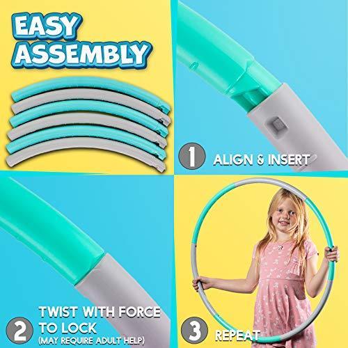 Hula Hoop for Kids - Best Hula Hoop for Easy Hooping Fun HoolaHoops for Kids Outdoor Toys - Gifts for Girls & Boys All Ages - Detachable & Adjustable for Children Exercise & Play - Fun Backyard Games