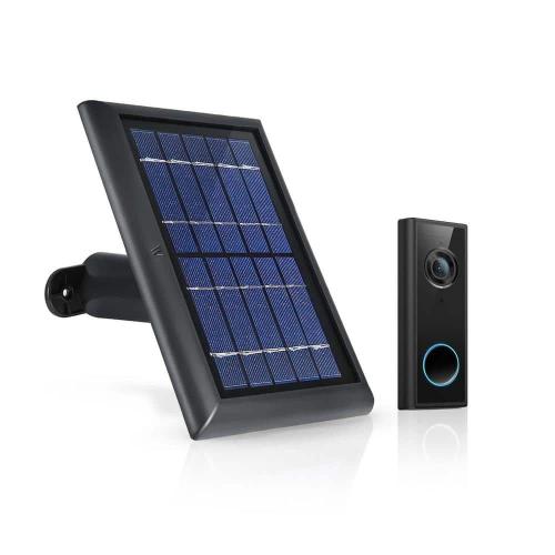Weatherproof Solar Panel for Eufy Video Doorbell 2K (Battery-Powered) Continuous Charging for Maximum Efficiency, Black
