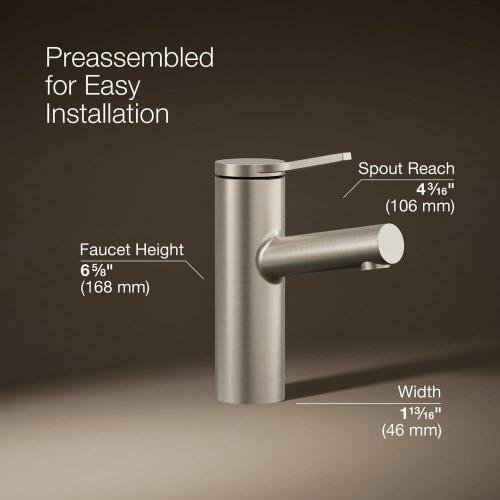 Elate Single-Handle Bathroom Sink Faucet in Vibrant Brushed Nickel, 1.2 GPM