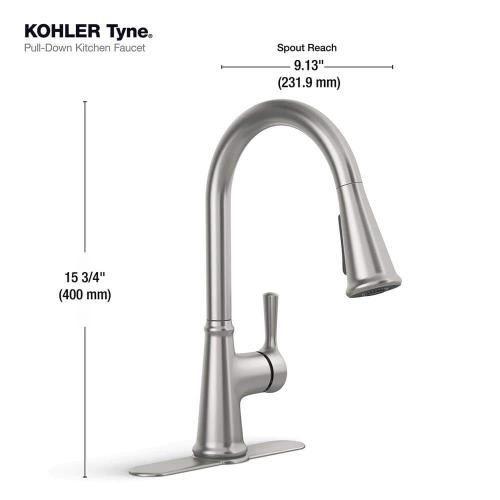 Tyne Single-Handle Pull-Down Sprayer Kitchen Faucet in Vibrant Stainless