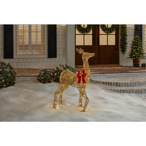 4 ft. Polar Wishes LED Deer Holiday Yard Decoration Y38