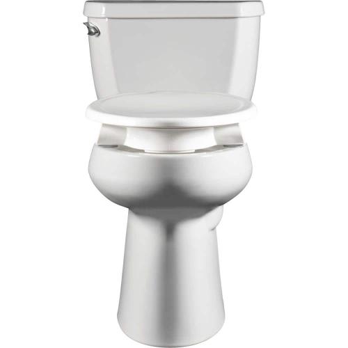 Size 3 BEMIS Assurance Elongated Plastic Closed Front Toilet Seat in White Never Loosens, raised 3