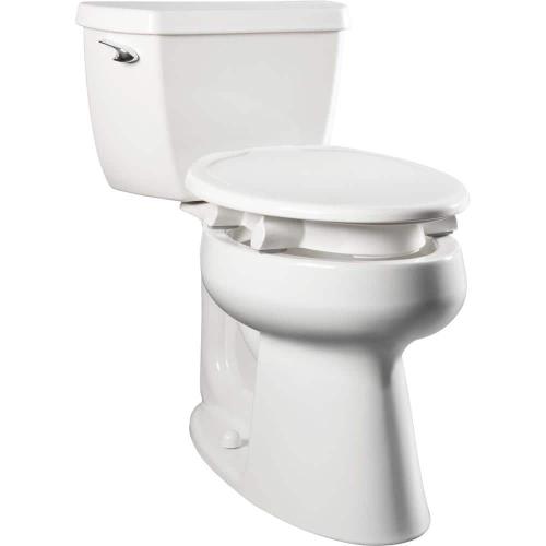 Size 3 BEMIS Assurance Elongated Plastic Closed Front Toilet Seat in White Never Loosens, raised 3