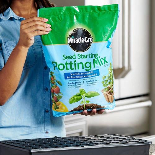 Miracle-Gro Seed Starting Potting Mix, 8 qt., For Use in Containers, Soil (2-Pack)