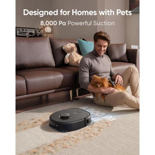 Omni X10 Pro 13.9 in. Robotic Vacuum and Mop with Smart Navigation, Bagless, Washable Filter, Multi-Surface in Black