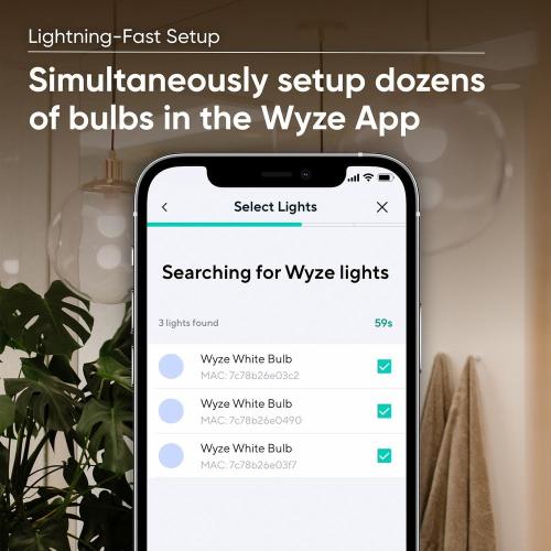Wyze 60-Watt Equivalent A19 Tunable White Dimmable Wi-Fi LED Smart Light Bulb (2-Pack)