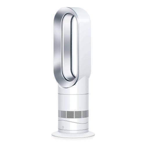 White and Silver AM09 1500-Watt Electric Portable Fan Heater - White/Silver