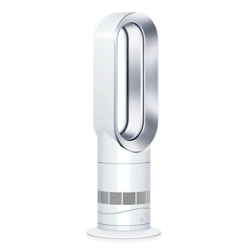 White and Silver AM09 1500-Watt Electric Portable Fan Heater - White/Silver