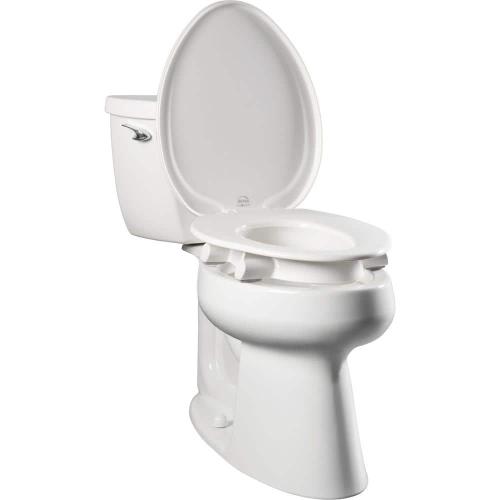 Size 3 BEMIS Assurance Elongated Plastic Closed Front Toilet Seat in White Never Loosens, raised 3