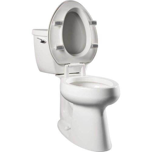 Size 3 BEMIS Assurance Elongated Plastic Closed Front Toilet Seat in White Never Loosens, raised 3