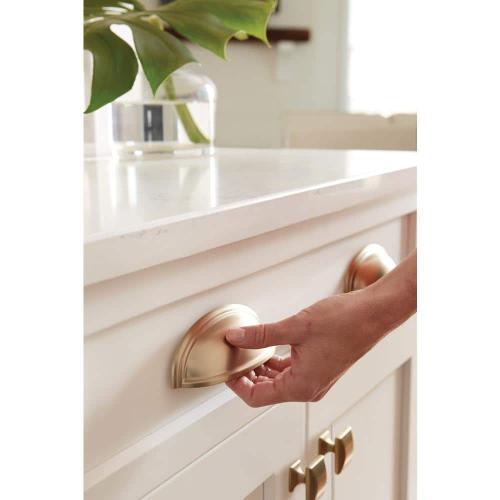 Ashby 3 in. or 4 in. (76mm or 102mm) Traditional Golden Champagne Cabinet Cup Pull
