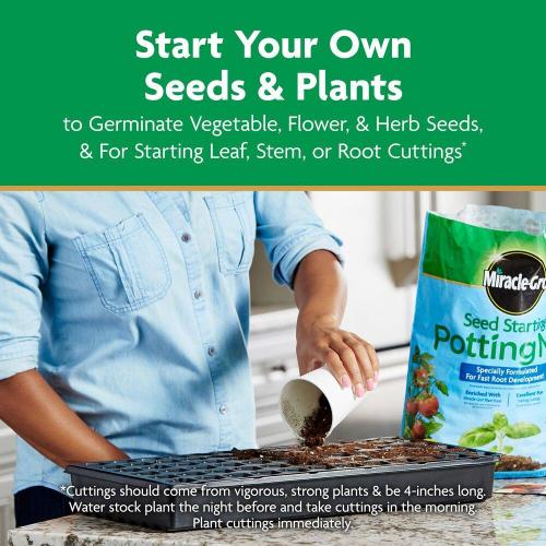 Miracle-Gro Seed Starting Potting Mix, 8 qt., For Use in Containers, Soil (2-Pack)