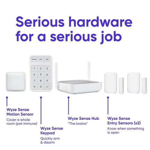 Wireless Home Security Sensor Kit with Hub, Keypad, Motion, Entry Sensors, and 6 Mo. of 24/7 Professional Monitoring