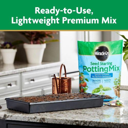 Miracle-Gro Seed Starting Potting Mix, 8 qt., For Use in Containers, Soil (2-Pack)