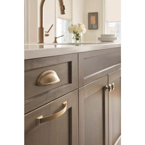Ashby 3 in. or 4 in. (76mm or 102mm) Traditional Golden Champagne Cabinet Cup Pull