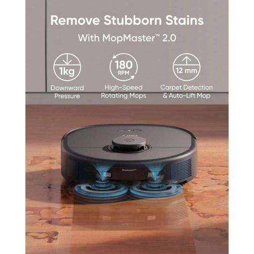 Omni X10 Pro 13.9 in. Robotic Vacuum and Mop with Smart Navigation, Bagless, Washable Filter, Multi-Surface in Black
