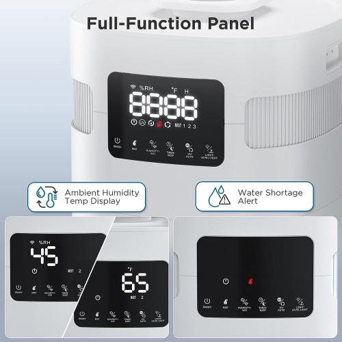 5.3 Gal Commercial Humidifier, Wi-Fi-Enabled, Ultrasonic Air Vaporizer, UV-C LED, Top Refill, with 360°Nozzle