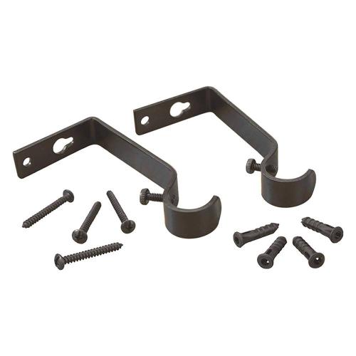Chelsea 48 in. - 86 in. Adjustable Single Curtain Rod 5/8 in. Diameter in Black with Ball Finials
