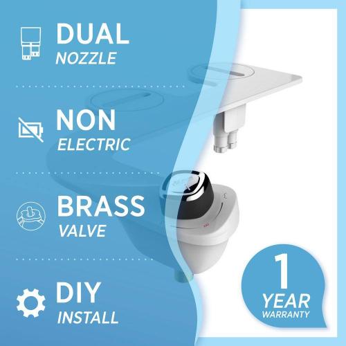 bioBidet SlimEdge Non-Electric Bidet Attachment System in White (no test)
