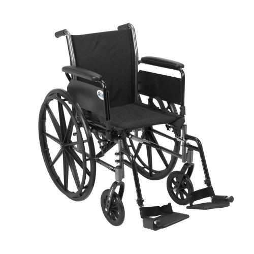 Drive Medical Cruiser III Wheelchair with Flip Back Removable Arms, Full Arms and Swing Away Footrests