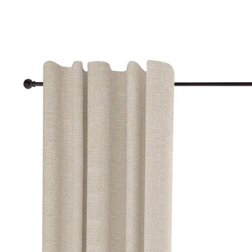 Chelsea 48 in. - 86 in. Adjustable Single Curtain Rod 5/8 in. Diameter in Black with Ball Finials