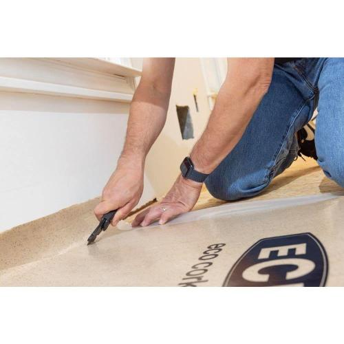 Eco Cork Foam 75 sq. ft. 3 ft. x 25 ft. x 3.2 mm Waterproof Premium Plus 10-in-1 Underlayment - Vinyl Plank, Laminate, Engineered Wood