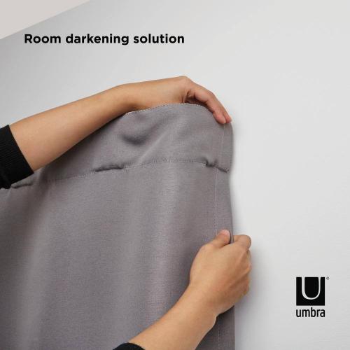 Umbra Twilight 30 in. to 84 in. 3/4 in. Adjustable Double Curtain Rod Black Room Darkening