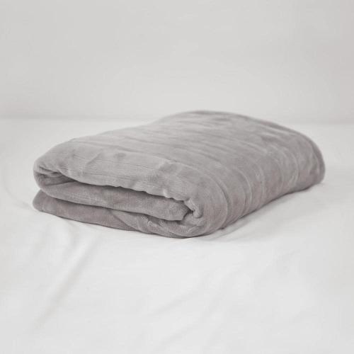 Soft Grey Polyester Fleece King Warming Blanket