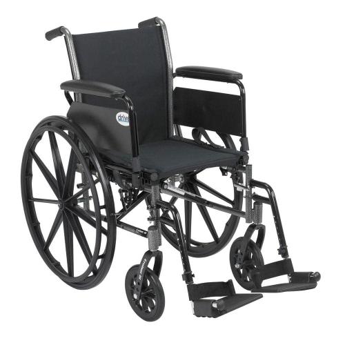 Drive Medical Cruiser III Wheelchair with Flip Back Removable Arms, Full Arms and Swing Away Footrests