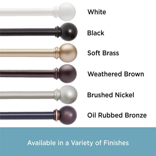 Chelsea 48 in. - 86 in. Adjustable Single Curtain Rod 5/8 in. Diameter in Oil Rubbed Bronze with Ball Finials