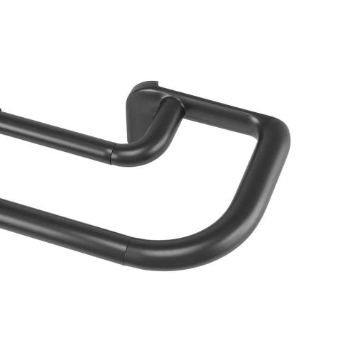 Twilight 60 in. -144 in. Adjustable Double 1 in. Curtain Rod, Black, Room Darkening