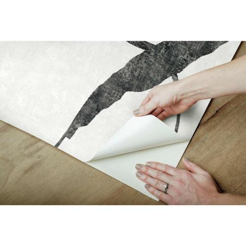 Nikki Chu 150 sq. ft. Grey Ivory Coast Mural Peel and Stick Wallpaper