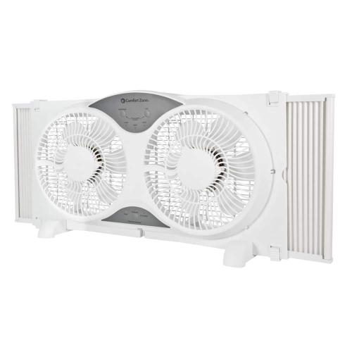9 in. 3-Speed Expandable Reversible Twin Window Fan with Remote Control and Removable Cover and Bug Screen