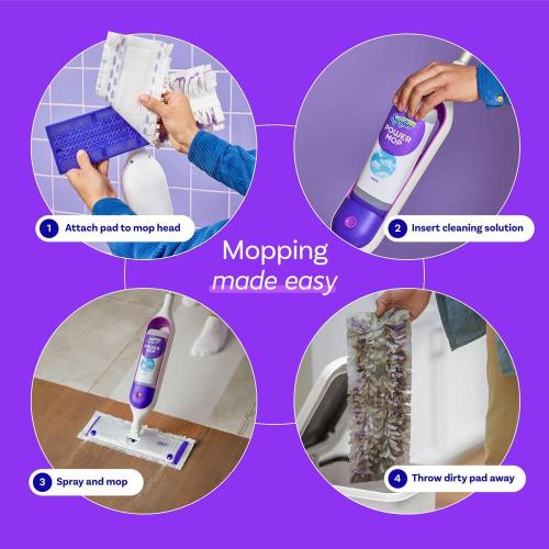 Power Mop Tile, Laminate and Wood Floor Starter Kit (1-Power Mop, 2-Pads, Cleaning Solution and Batteries)