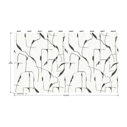 Nikki Chu 150 sq. ft. Grey Ivory Coast Mural Peel and Stick Wallpaper