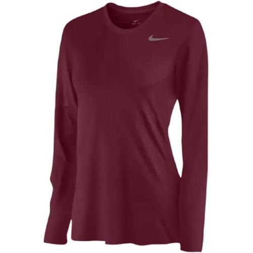 Nike womens LonGrade Schoolleeve Legend T Shirt X-Large Team Maroon/Team Maroon/Cool Grey